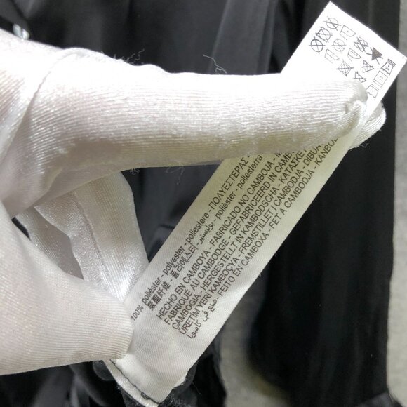 Zara Satin Long Sleeve Blouse Womens M Button Down Black Relaxed Shirt - Picture 7 of 9